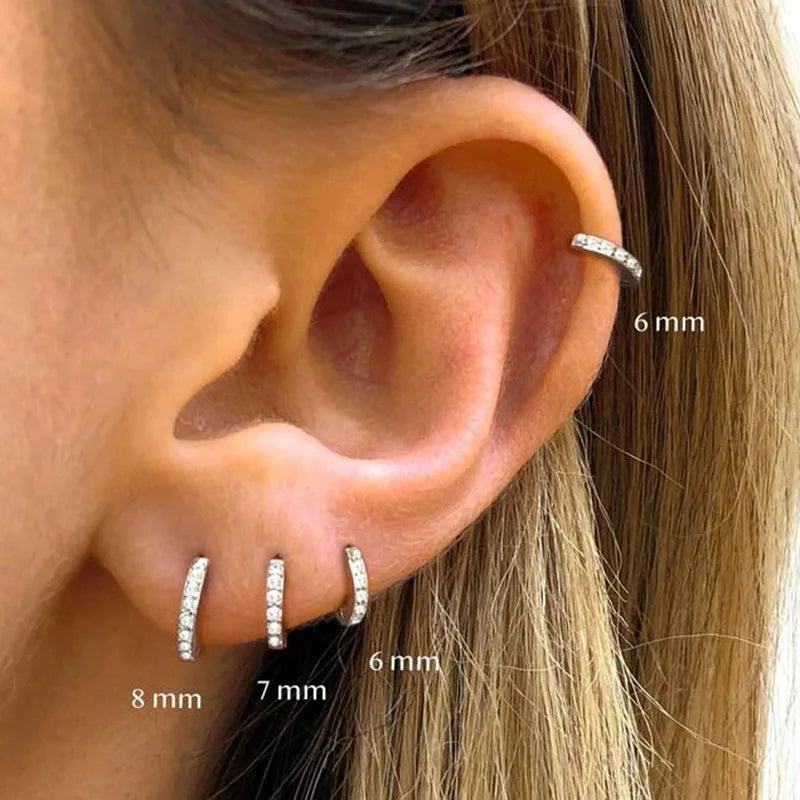1Pair Stainless Steel Minimal Hoop Earrings