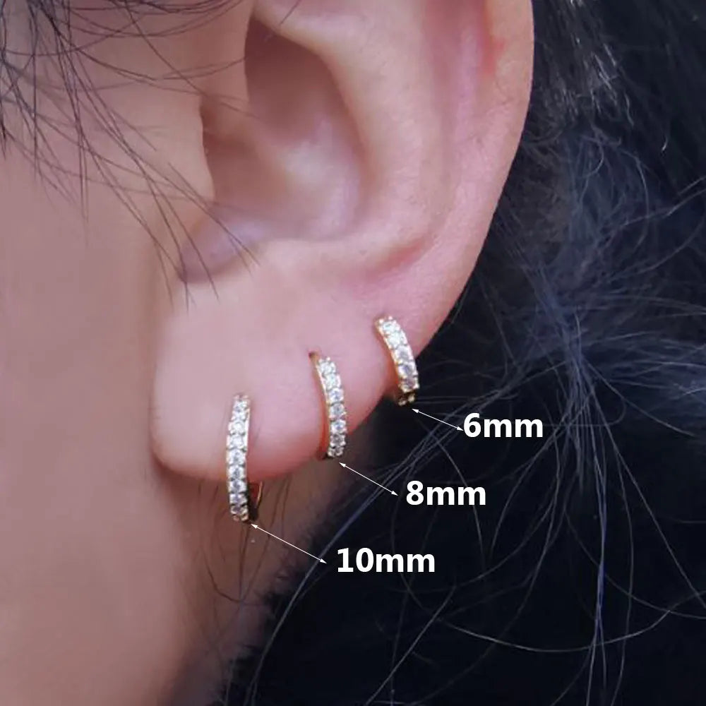 1Pair Stainless Steel Minimal Hoop Earrings