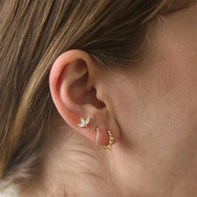 1Pair Stainless Steel Minimal Hoop Earrings