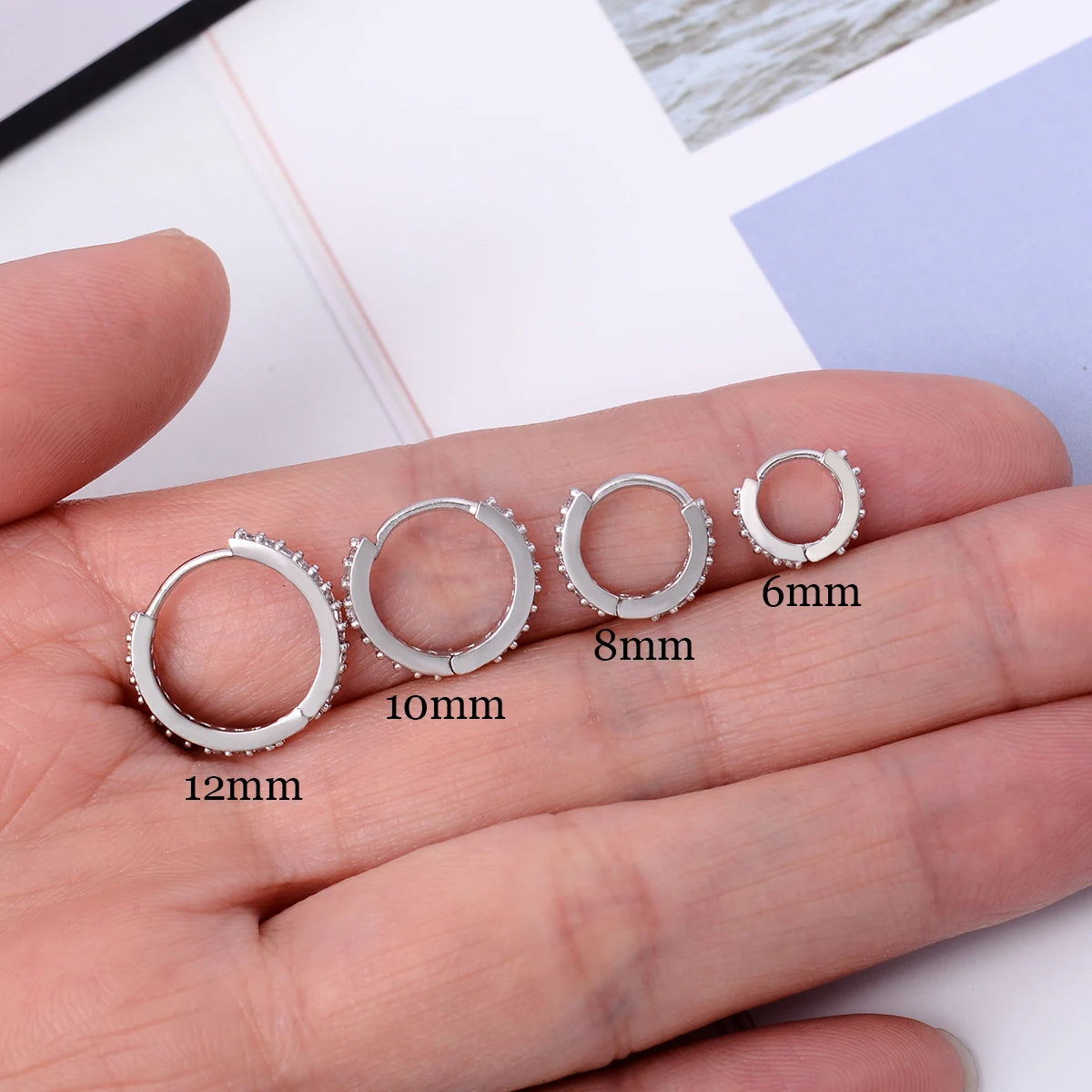 1Pair Stainless Steel Minimal Hoop Earrings