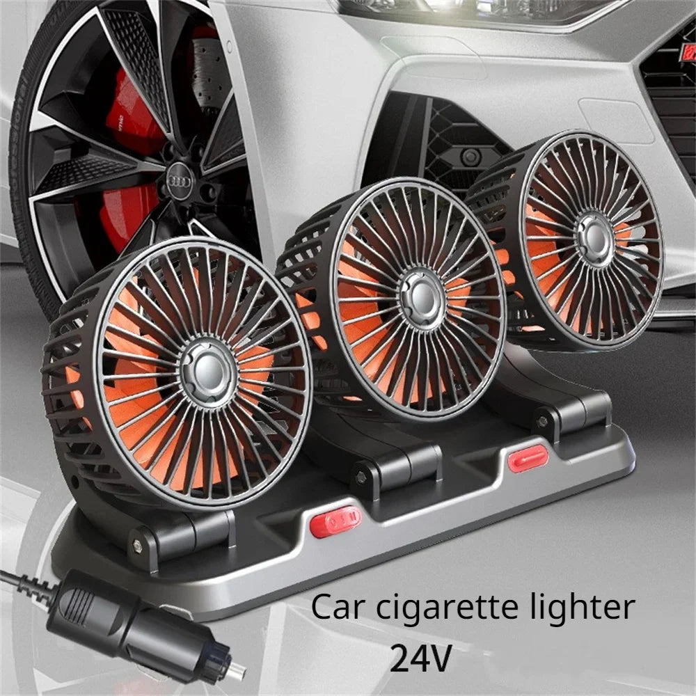 Car Fan 360° Adjustable 3 Head Air Fan