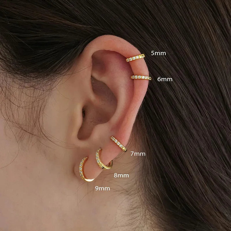 1Pair Stainless Steel Minimal Hoop Earrings