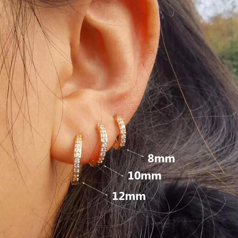 1Pair Stainless Steel Minimal Hoop Earrings