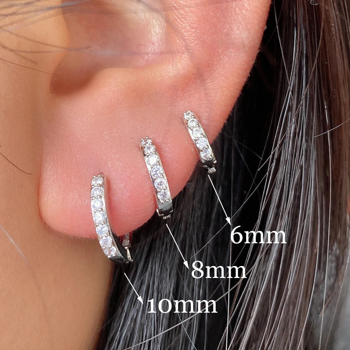 1Pair Stainless Steel Minimal Hoop Earrings