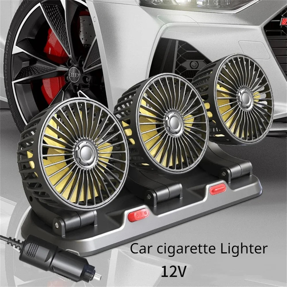 Car Fan 360° Adjustable 3 Head Air Fan