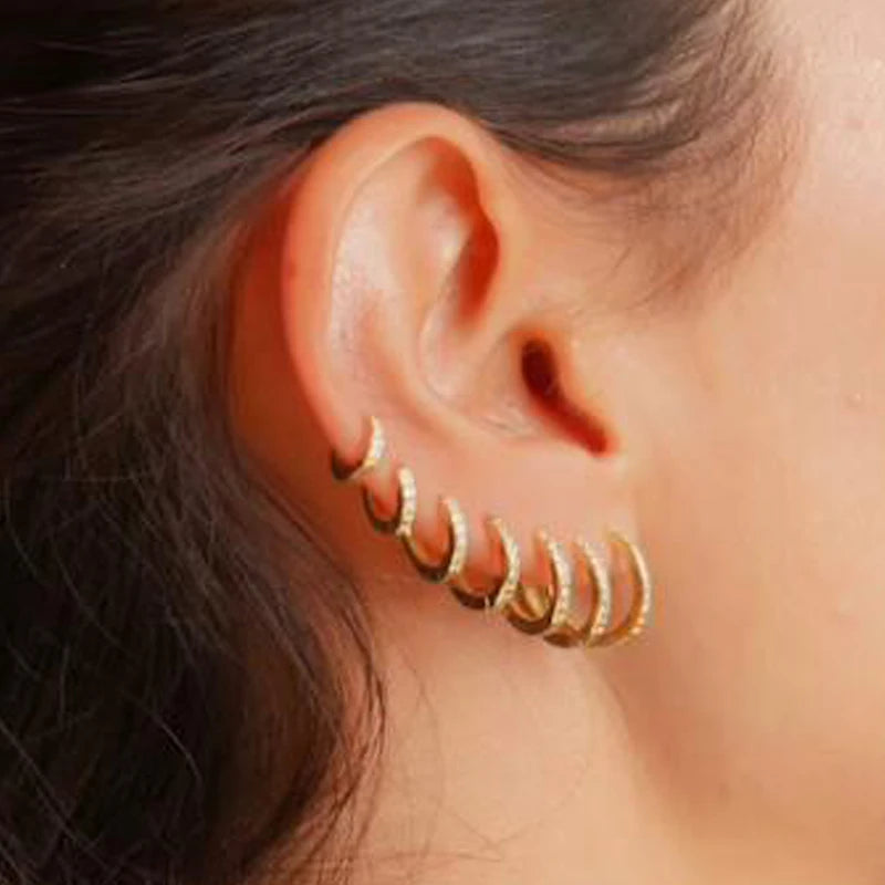1Pair Stainless Steel Minimal Hoop Earrings